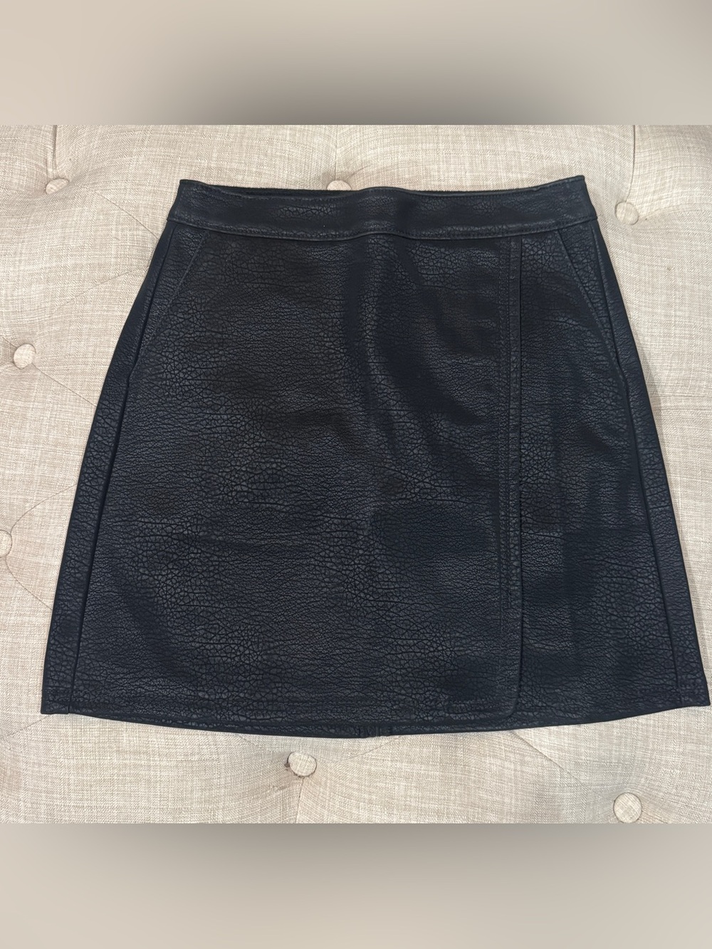 Express Black Faux-Leather Mini Skirt
